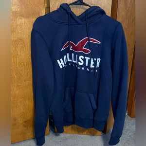 Hollister navy blue hoodie with maroon logo- women’s size small